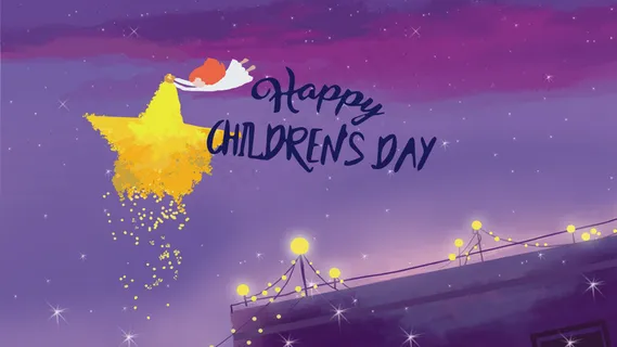 六一儿童节童真梦幻女孩