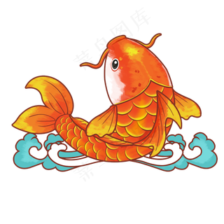 国潮中国风幸运锦鲤,免抠元素