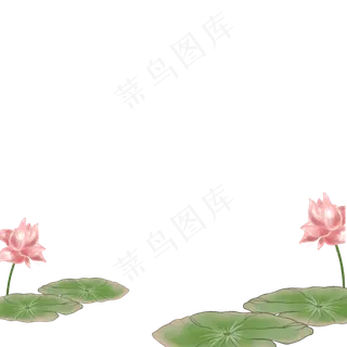 梦幻荷叶荷花边框