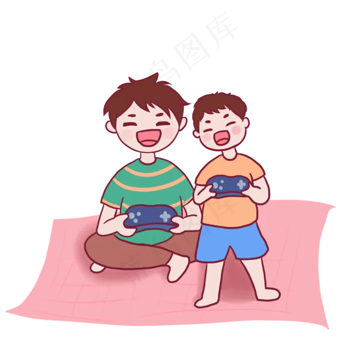 父亲节父子玩游戏机(2480X2480(DPI:299))psd模版下载