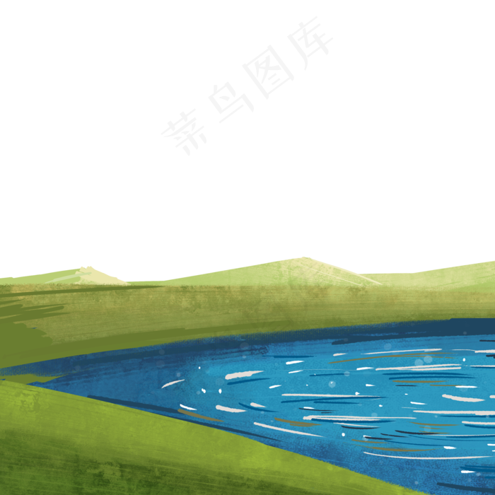 卡通湖水PNG下载,免抠元素(2000X2000(DPI:300))psd模版下载