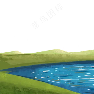 卡通湖水PNG下载,免抠元素
