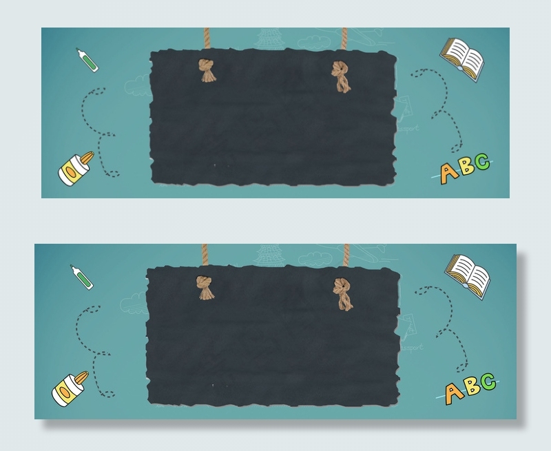 蓝色板报学习用品banner