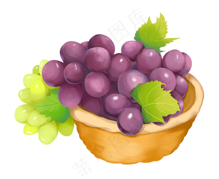 一箩筐新鲜葡萄