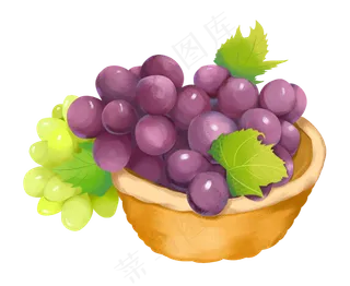 一箩筐新鲜葡萄