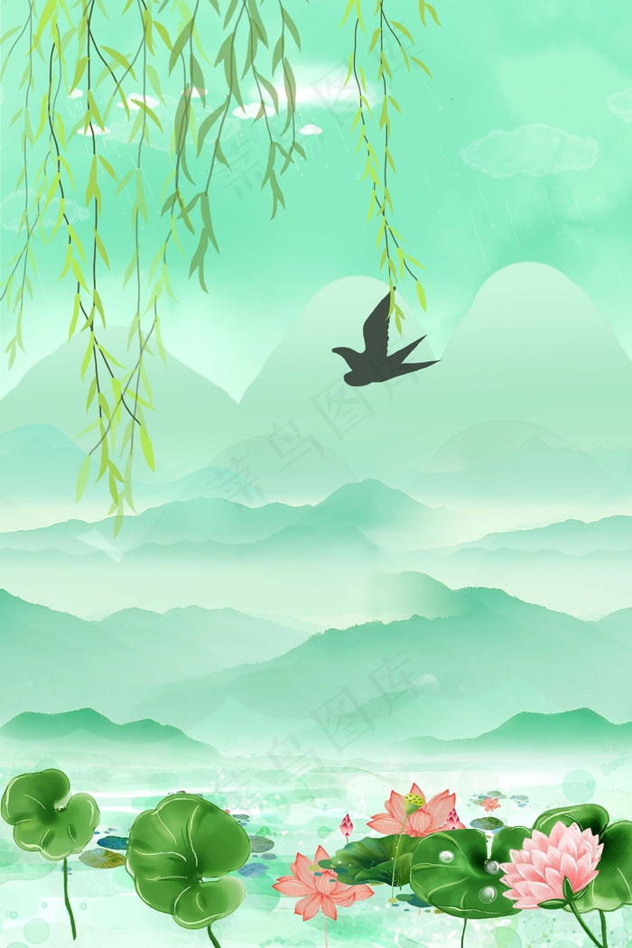 初春春分惊蛰背景