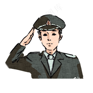 军人形象卡通手绘