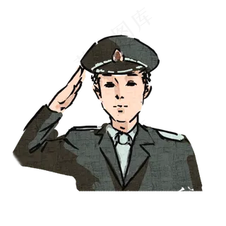 军人形象卡通手绘