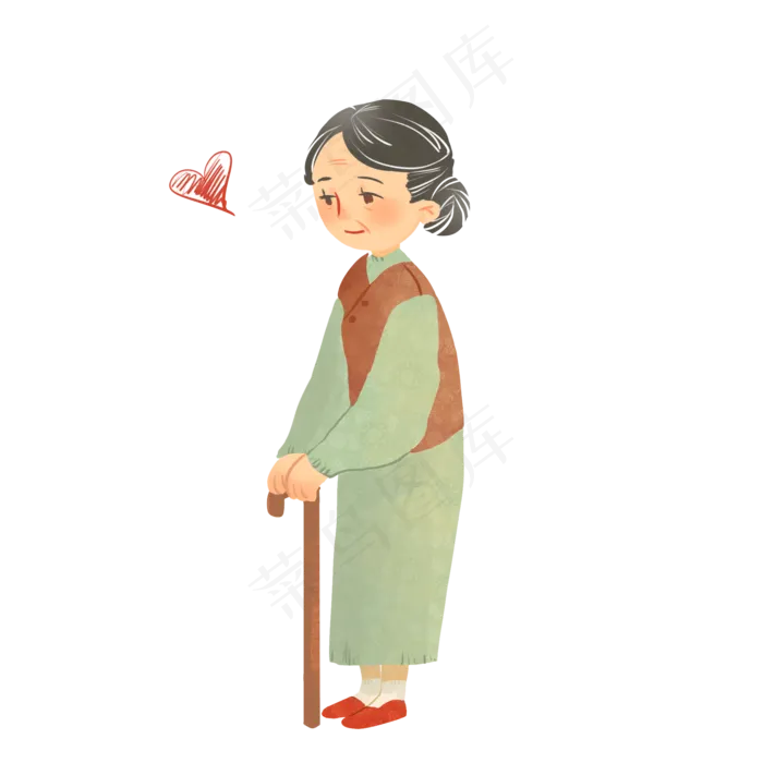 拄着拐杖的奶奶