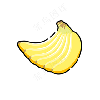 卡通扁平化黄色水果香蕉