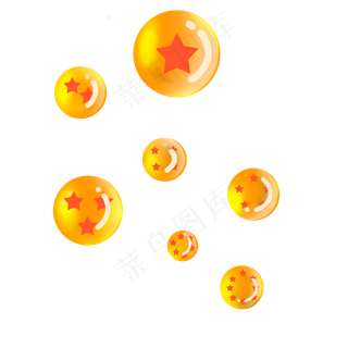 黄色卡通七龙珠,免抠元素