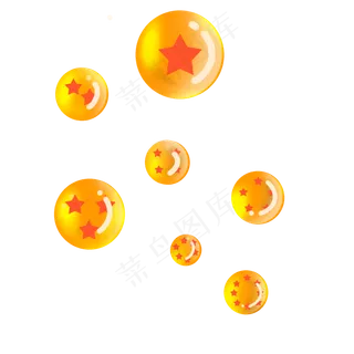 黄色卡通七龙珠,免抠元素