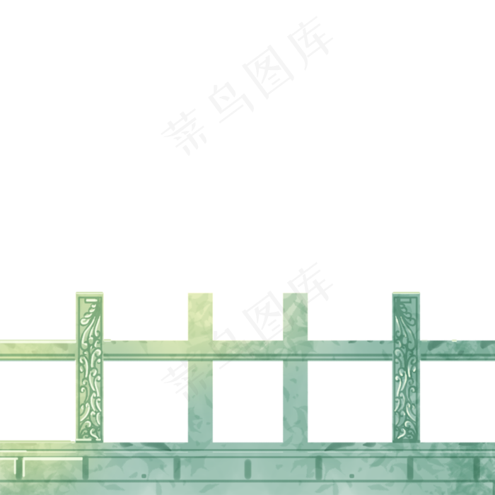 古桥石头栏杆卡通png素材(2000X2000(DPI:150))psd模版下载