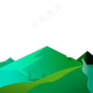 一个漂亮的绿色风景免抠图