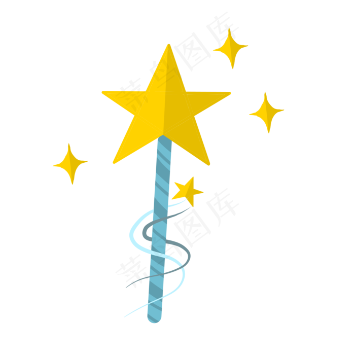 卡通星星魔法棒七夕,免抠元素(2000*2000px 300 dpi )psd模版下载