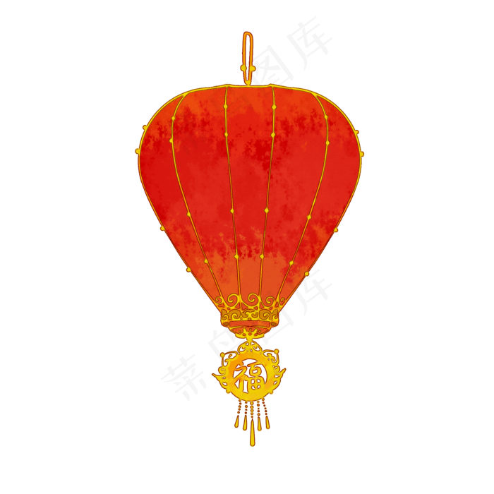 纳福灯笼中国风水墨PNG素材,免抠元素(2000X2000(DPI:300))psd模版下载