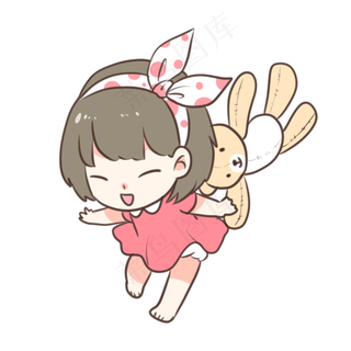 儿童节可爱戏耍的小女孩