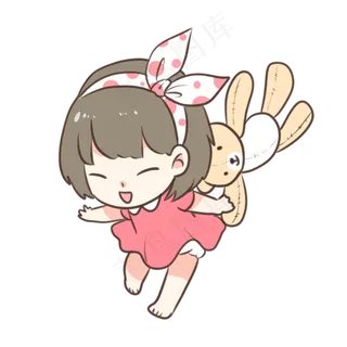 儿童节可爱戏耍的小女孩