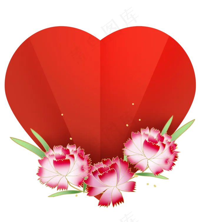 母亲节心形康乃馨贺卡(2000X2158(DPI:299))psd模版下载