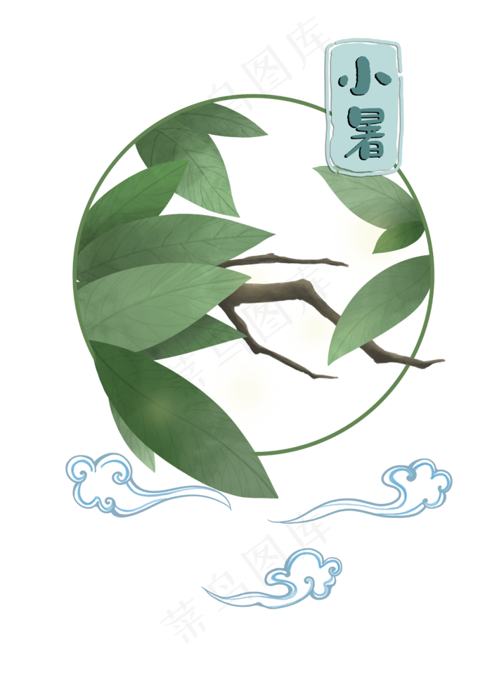 手绘二十四节气小暑(2480X3508(DPI:300))psd模版下载