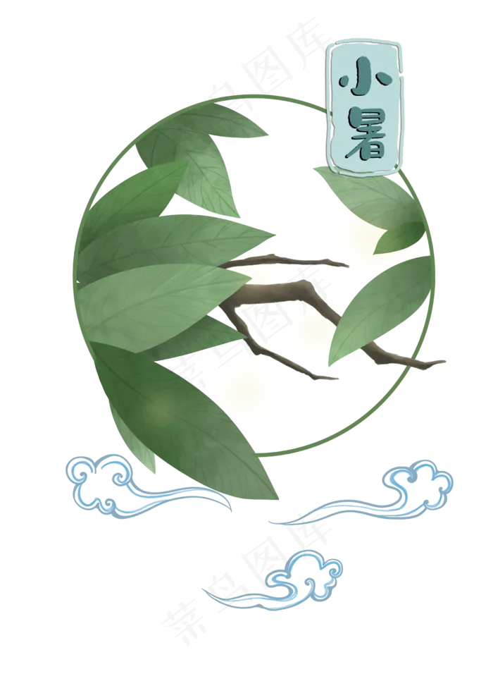 手绘二十四节气小暑(2480X3508(DPI:300))psd模版下载