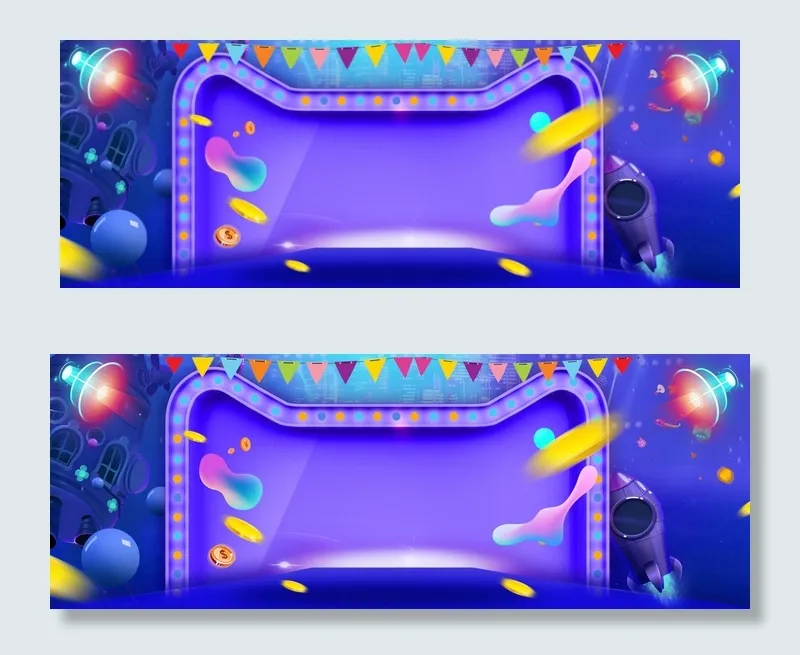 电商618紫色流体酷炫舞台banner(1920*700px 	       )psd模版下载