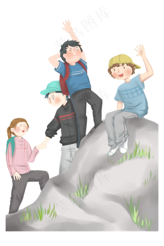 毕业旅行登山学生背包徒步