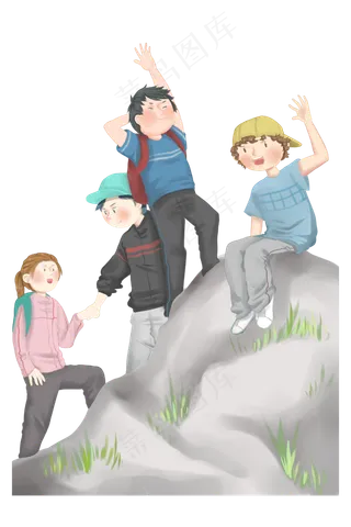 毕业旅行登山学生背包徒步