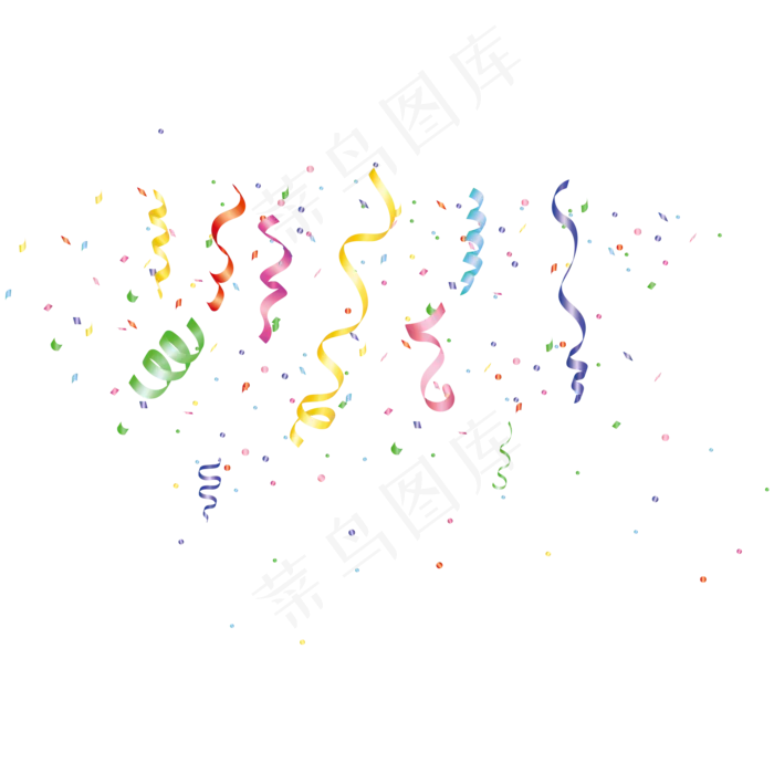 节日庆祝派对礼花丝带,免抠元素(2000*2000px)ai矢量模版下载