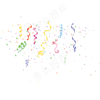 节日庆祝派对礼花丝带,免抠元素