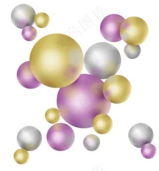 立体紫色黄色球电商