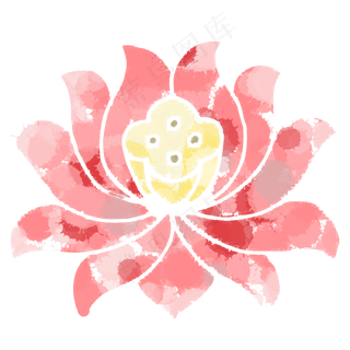 一朵水彩荷花插图