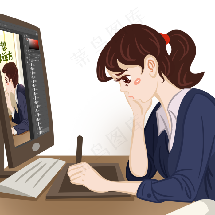 工作加班(2000X2000(DPI:300))psd模版下载