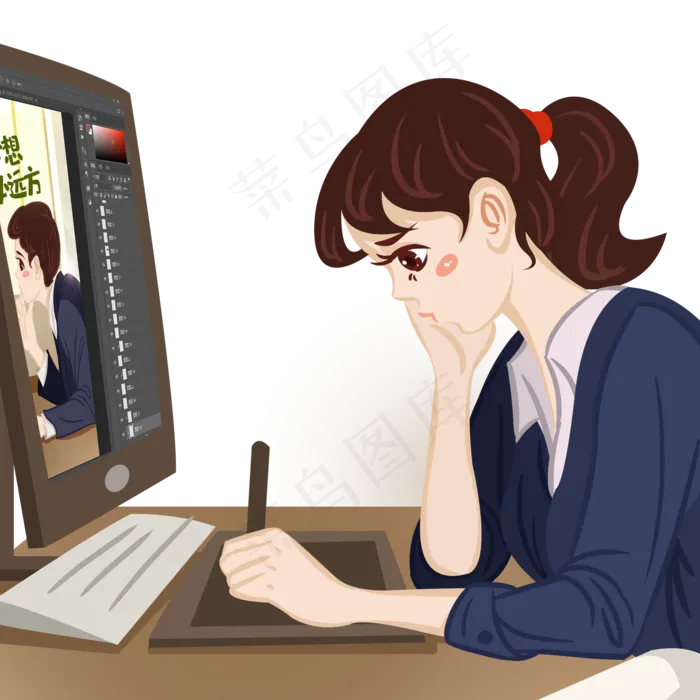 工作加班(2000X2000(DPI:300))psd模版下载
