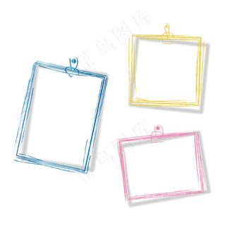 彩色卡通手绘相框手绘边框,免抠元素