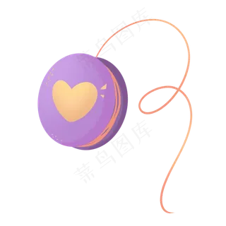 紫色爱心可爱六一儿童节悠悠球