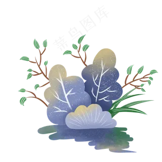 春天积雪消融灌木丛发芽树枝PNG,免抠元素 春天积雪消融灌木丛发芽树枝PNG,免抠元素