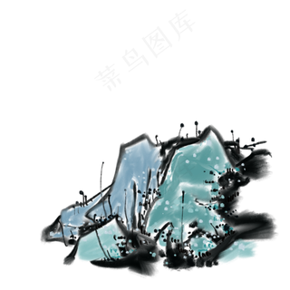 水墨清明节山水写意