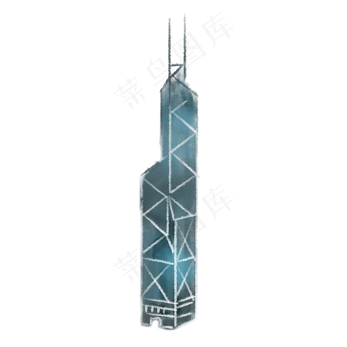 上海中银大厦建筑,免抠元素(2000*2000px 300 dpi )psd模版下载
