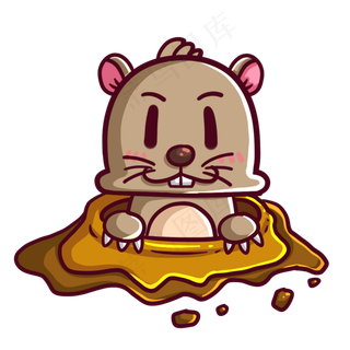 出洞的地鼠动物,免抠元素