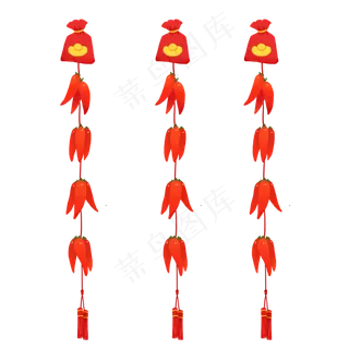 春节喜庆红辣椒装饰免抠PNG素材