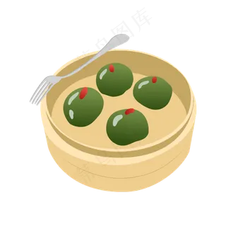 矢量卡通绿色青团