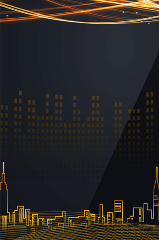 黑金简约城市建筑平面素材