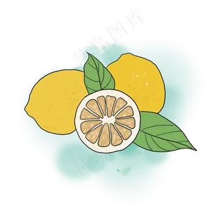 夏季食物手绘柠檬