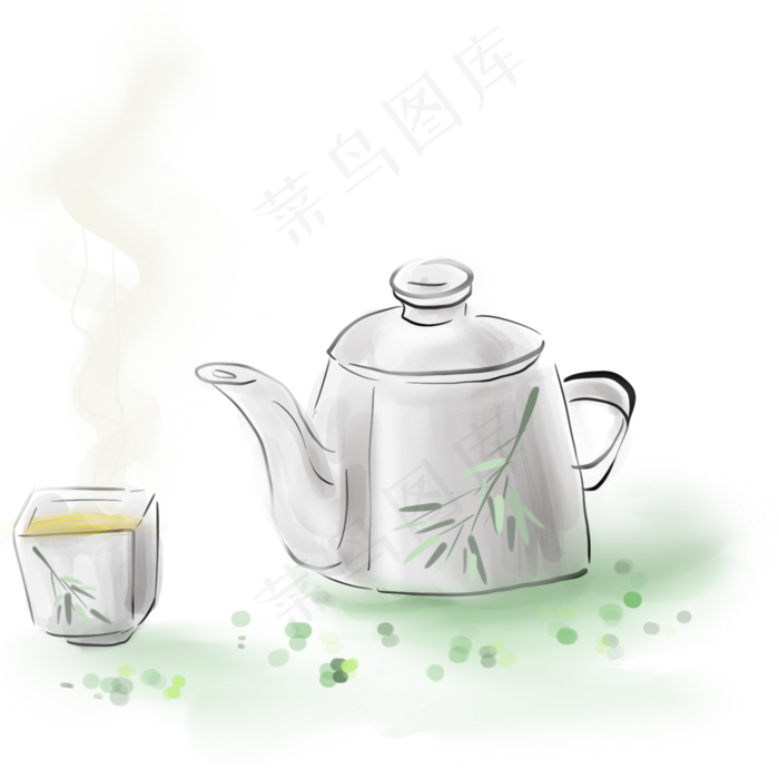 中国风古风茶饮(2000X2000(DPI:300))psd模版下载