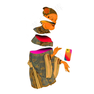 中国风彩色渐变戏曲嬷嬷婆婆中国