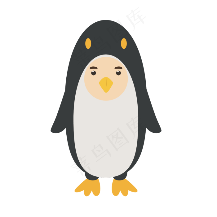儿童节企鹅服饰矢量素材