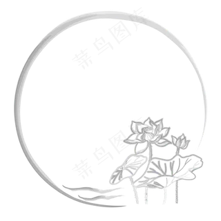 唯美水墨荷花古风边框