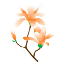 矢量免扣卡通兰花