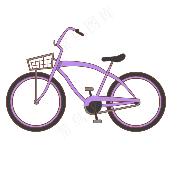 卡通紫色车子插画,免抠元素